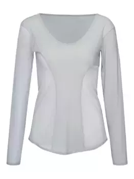 Лонгслив с длинными рукавами и сетчатой вставкой Issey Miyake, белый