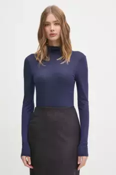 Лонгслив с добавлением кашемира United Colors of Benetton, темно-синий