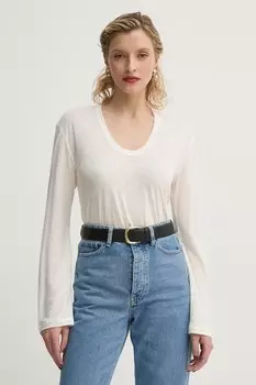 Лонгслив с добавлением льна AMALOU By Malene Birger, бежевый