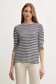 Лонгслив с добавлением льна United Colors Of Benetton, темно-синий