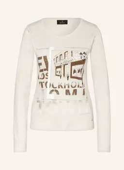 Лонгслив с драгоценными камнями monari, экрю/коричневый