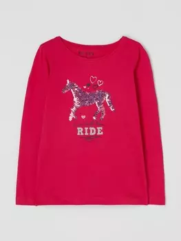 Лонгслив с двусторонними пайетками Blue Seven, розовый