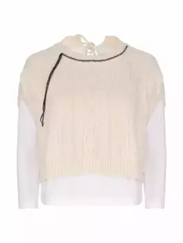 Лонгслив с имитацией джемпера Y’s, бежевый