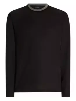 Лонгслив с контрастной отделкой DOLCE & GABBANA, черный
