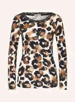 Лонгслив с кружевом lilienfels, черный/коричневый