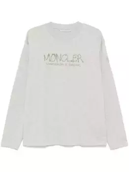 Лонгслив с логотипом MONCLER, серый