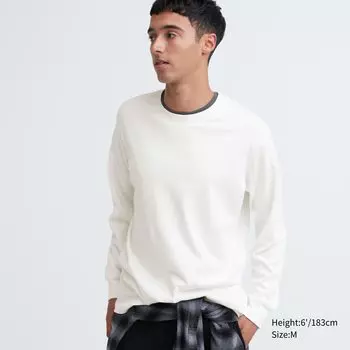 Лонгслив с начесом Uniqlo, белый