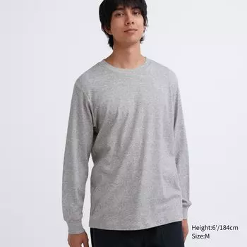 Лонгслив с начесом Uniqlo, серый