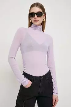 Лонгслив с оттенком кашемира Patrizia Pepe, фиолетовый