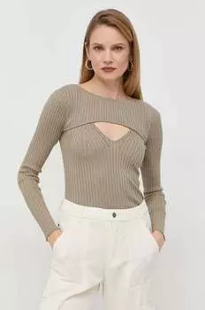 Лонгслив с оттенком шелка Guess, зеленый