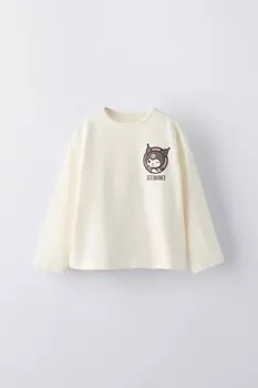 Лонгслив с принтом Kuromi Sanrio ZARA, устрично-белый