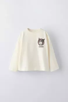 Лонгслив с принтом Kuromi Sanrio ZARA, устрично-белый