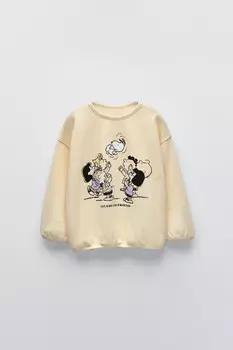 Лонгслив с принтом Snoopy Peanuts ZARA, экрю