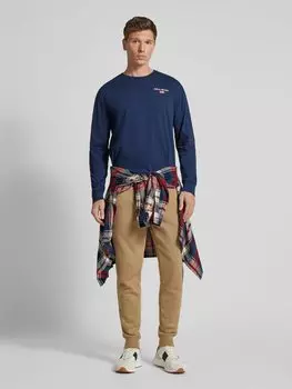 Лонгслив с пришитой этикеткой Polo Sport, темно-синий