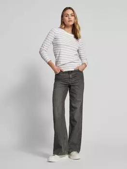 Лонгслив с ребристым круглым вырезом monari, сиреневый