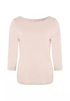 Лонгслив с широким вырезом и укороченными рукавами DETTO FATTO, цвет Silver Pink