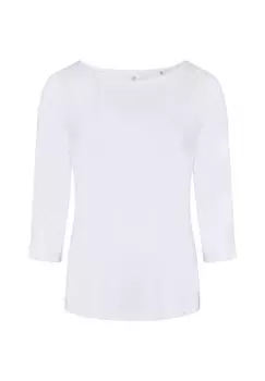 Лонгслив с широким вырезом и укороченными рукавами DETTO FATTO, белый