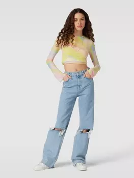 Лонгслив с узором по всей поверхности Review, зеленый