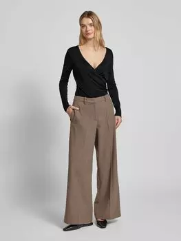 Лонгслив с V-образным вырезом Milano Italy, черный