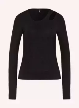 Лонгслив с вырезами и блестящей пряжей Only, черный