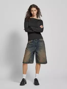 Лонгслив с вырезом-лодочкой, модель «Энни» WEEKDAY, черный