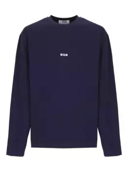 Лонгслив с вышитым логотипом MSGM, синий