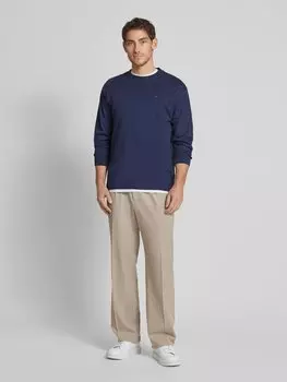 Лонгслив с вышитым логотипом Scotch & Soda, темно-синий