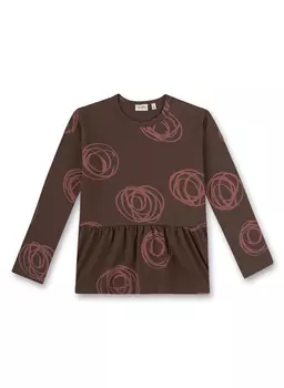 Лонгслив Sanetta Langarmshirt, коричневый