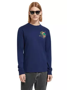 Лонгслив Scotch & Soda, темно синий