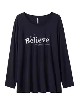 Лонгслив Sheego, ночная синяя