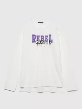 Лонгслив Sisley Longsleeve, цвет Wei/Violett