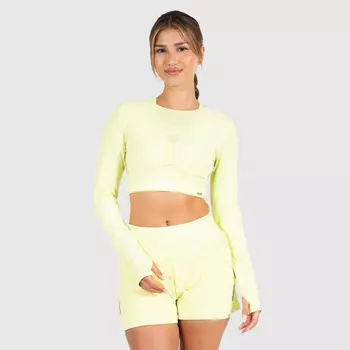 Лонгслив SMILODOX Crop Fastlane, лаймовый