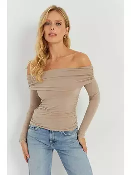 Лонгслив So You, бежевый