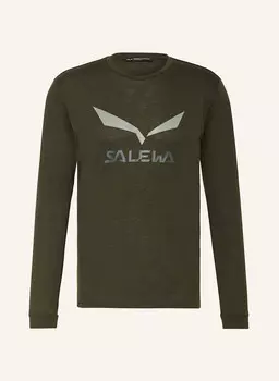 Лонгслив solidlogo dry'ton SALEWA, хаки