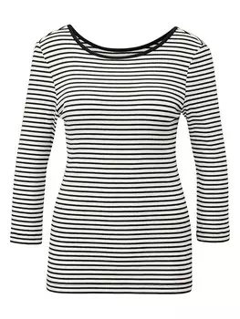 Лонгслив SOLIVER RED LABEL, черный/белый