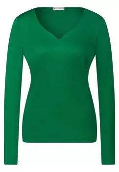 Лонгслив STREET ONE Shirt, цвет mottled green