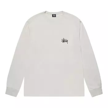 Лонгслив Stussy Basic Pigment Dyed Long-Sleeve Tee 'Natural', белый
