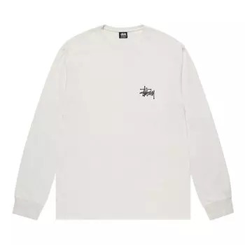 Лонгслив Stussy Basic Pigment Dyed Long-Sleeve Tee 'Natural', белый