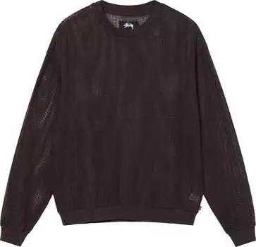 Лонгслив Stussy Cotton Mesh Long-Sleeve Crew 'Brown', коричневый