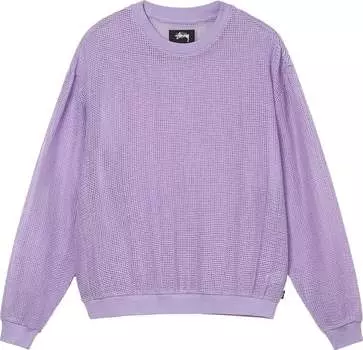 Лонгслив Stussy Cotton Mesh Long-Sleeve Crew 'Lavender', фиолетовый