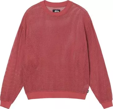 Лонгслив Stussy Cotton Mesh Long-Sleeve Crew 'Brick', красный