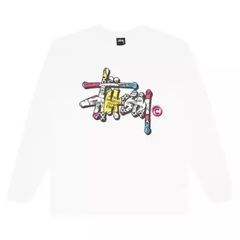 Лонгслив Stussy Gear Script Tee 'White', белый