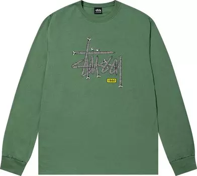 Лонгслив Stussy Hardware Long-Sleeve Tee 'Sage', зеленый