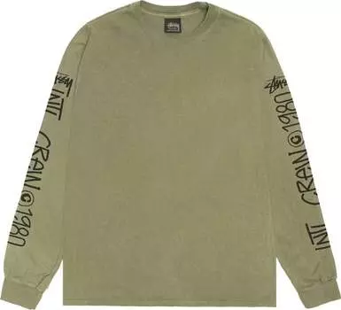 Лонгслив Stussy International Crew 'Olive', зеленый
