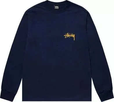 Лонгслив Stussy Landin Long-Sleeve Tee 'Navy', синий