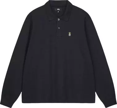 Лонгслив Stussy Long-Sleeve Rib Polo 'Black', черный