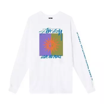 Лонгслив Stussy Love & Peace Long-Sleeve Tee 'White', белый