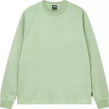 Лонгслив Stussy Pigment Dyed Long-Sleeve Crew 'Green', зеленый
