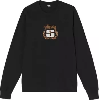 Лонгслив Stussy S Wreath Pigment Dyed Long-Sleeve 'Black', черный