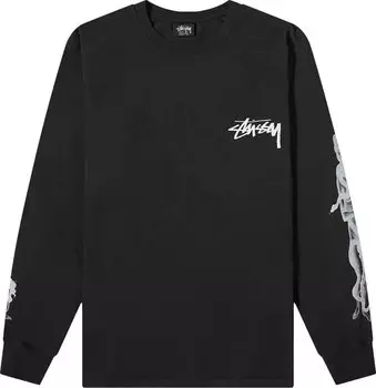 Лонгслив Stussy Venus Pigment Dyed Long-Sleeve Tee 'Black', черный
